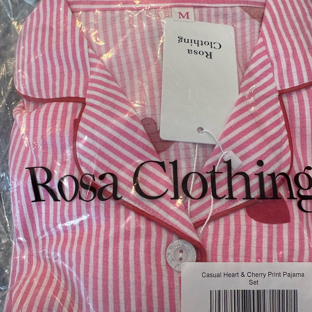 Pink Striped Pajama Set